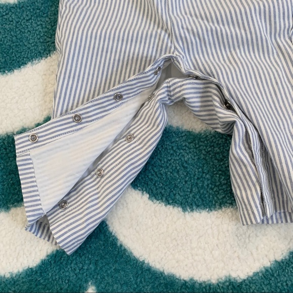 Janie and Jack Railroad Stripe Baby Overalls with Matching Hat, Size 3-6mo - Picture 7 of 12